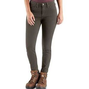 Carhartt Womens Rugged Slim Fit Twill Work Pant Size 4 Tarmac Workwear Mid Rise